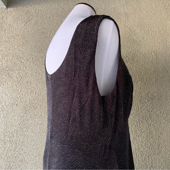 🔥5/$20🔥 “Onyx Nite” Black Sparkle High Low Midi-Dress size 20 - Picture 8 of 12